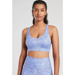 Athleta Solace Printed Bra D-DD Periwinkle Blue 3X NWT $54 Performance Wicking‎